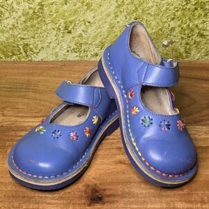 Stride Rite Blue Floral Kids Mary Jane Dress Shoes Sz 7